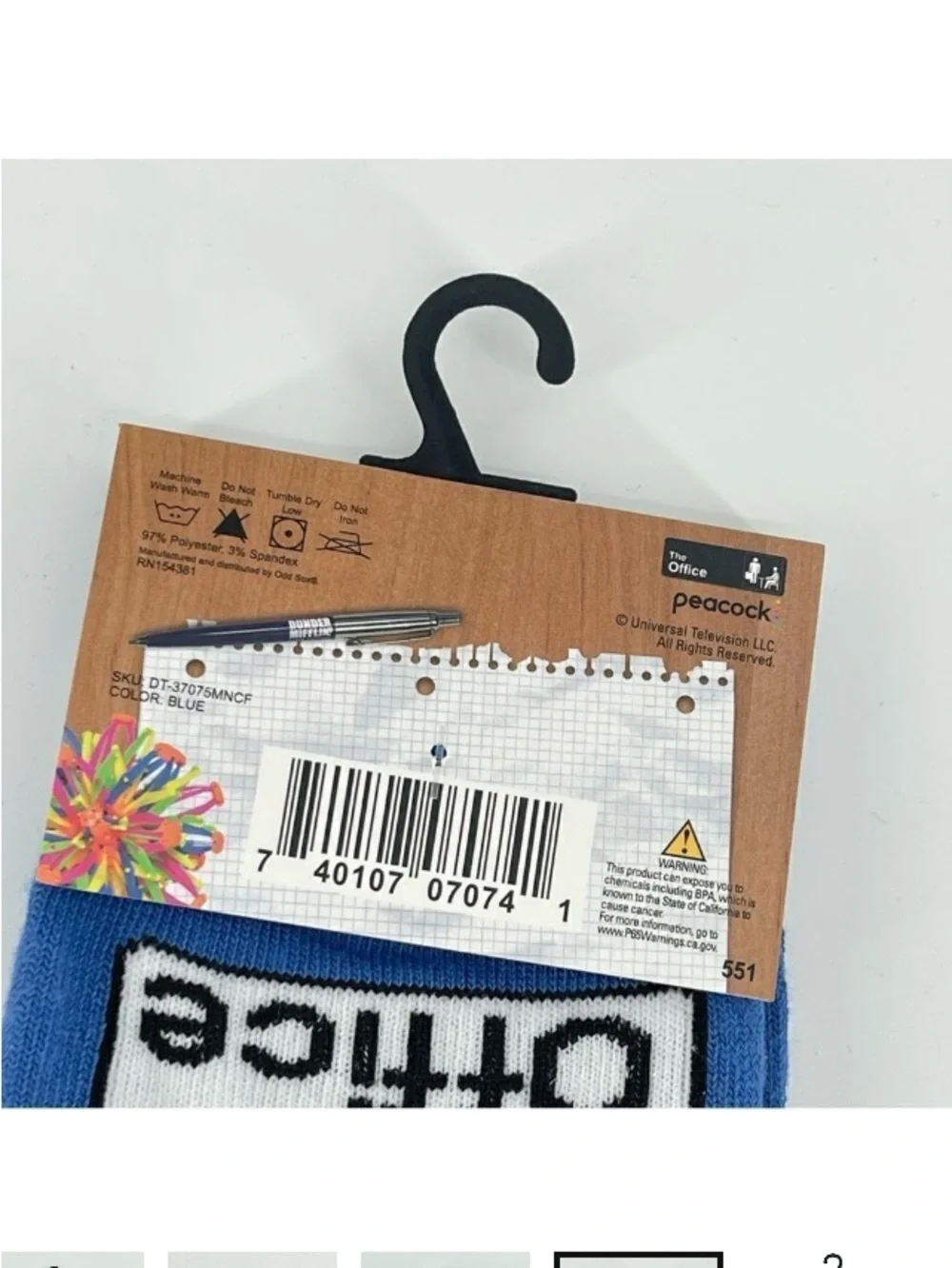 NWT The Office World's Best Boss Blue Men's Casual Dressy Crew Socks Sz 6-12